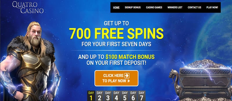 бонус казино quatro 700 бесплатных вращений